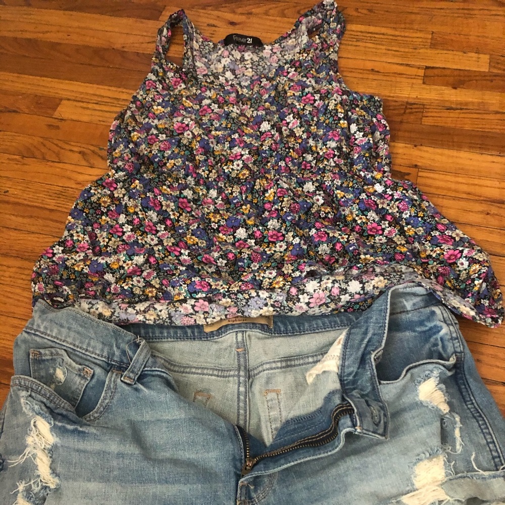 Summer outfit; jean shorts with top- very cute!!